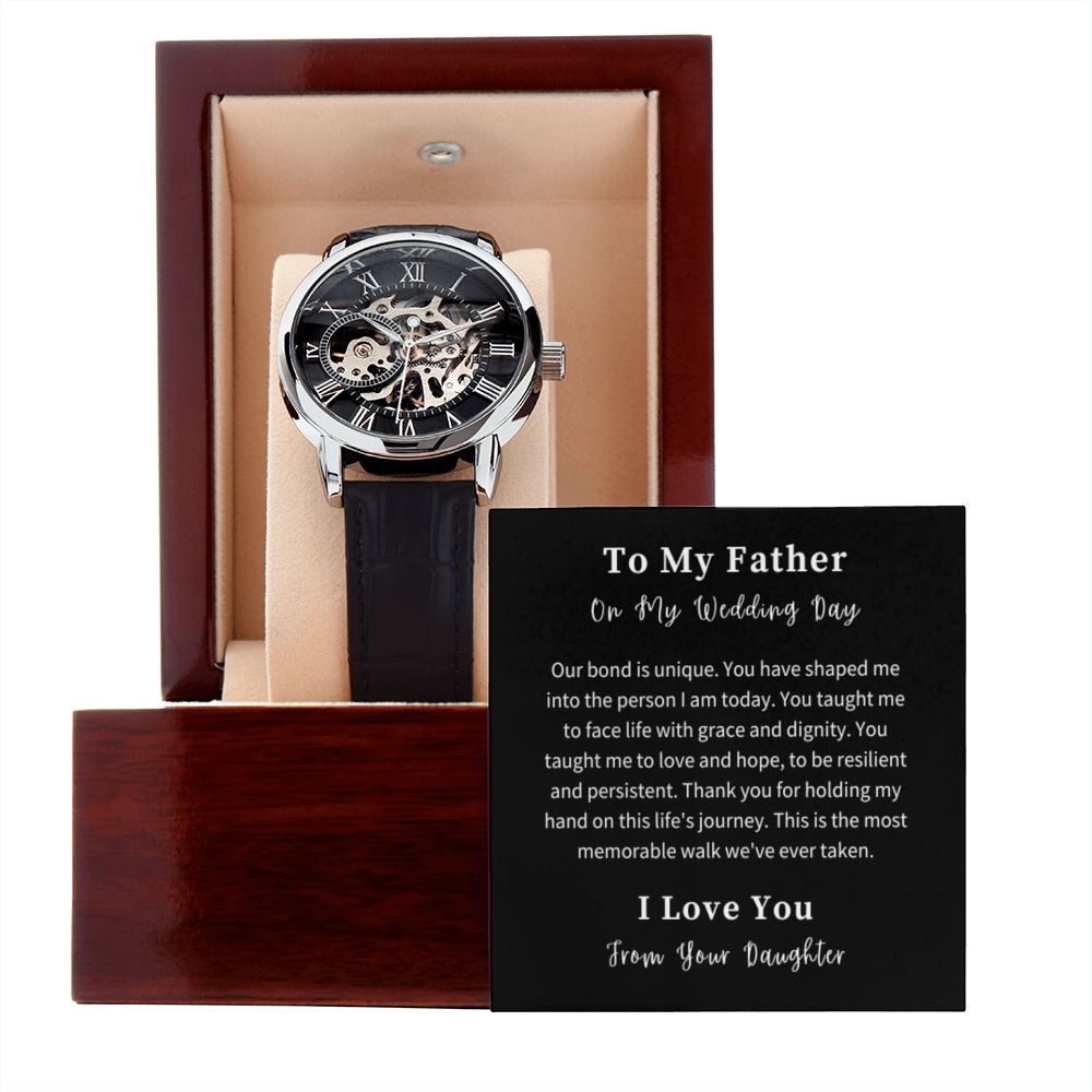 Openwork Watch Gift For Him, Christmas Gift, Luxury Watch, Personalized Message Gift