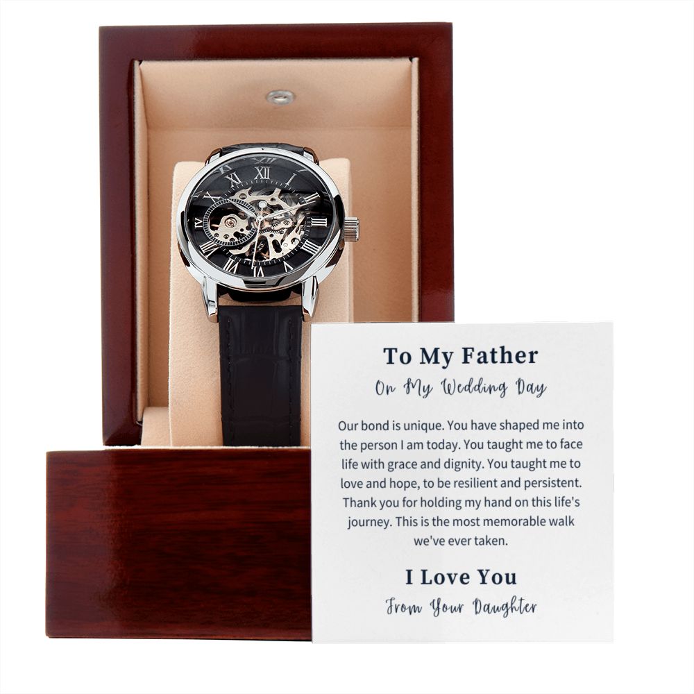 Openwork Watch Gift For Him, Christmas Gift, Luxury Watch, Personalized Message Gift