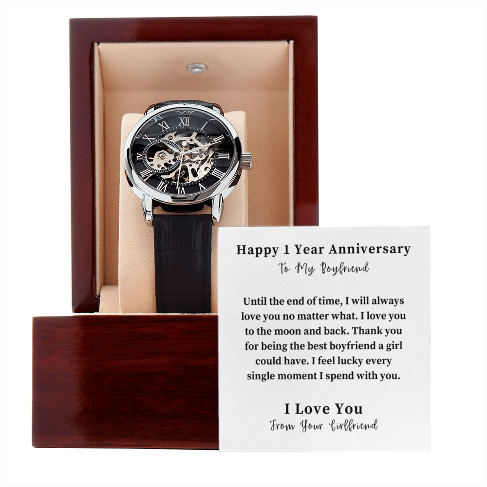 Openwork Watch Gift For Him, Christmas Gift, Luxury Watch, Personalized Message Gift