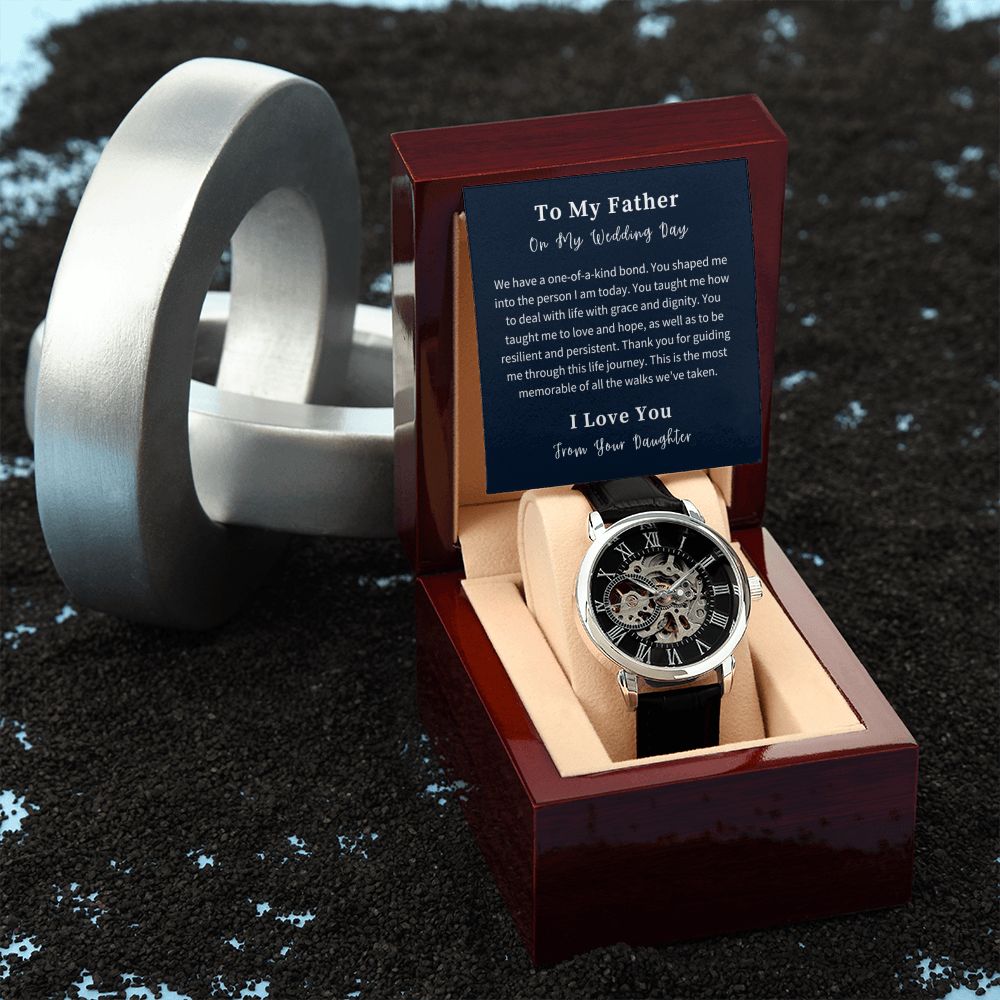 Openwork Watch Gift For Him, Christmas Gift, Luxury Watch, Personalized Message Gift