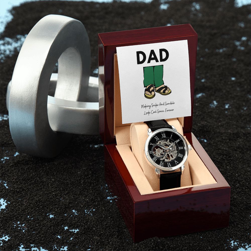 Father's Day Watch, Christmas Gift For Dad, Gift From Daughter, From Son, Message Card Watch, Openwork Watch, To My Dad Gift, Wrist Watch Gift