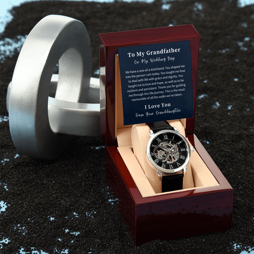 Openwork Watch Gift For Him, Christmas Gift, Luxury Watch, Personalized Message Gift