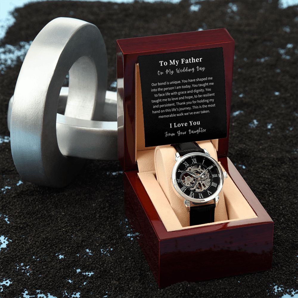 Openwork Watch Gift For Him, Christmas Gift, Luxury Watch, Personalized Message Gift