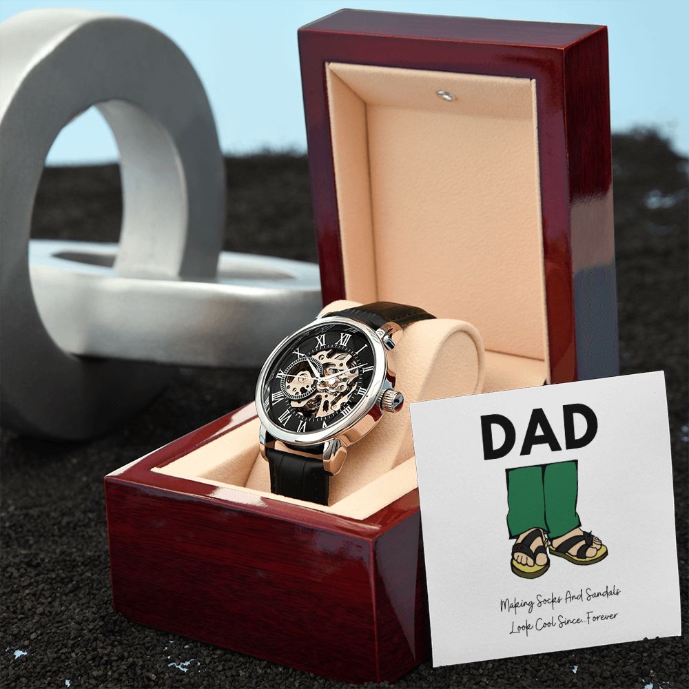Father's Day Watch, Christmas Gift For Dad, Gift From Daughter, From Son, Message Card Watch, Openwork Watch, To My Dad Gift, Wrist Watch Gift