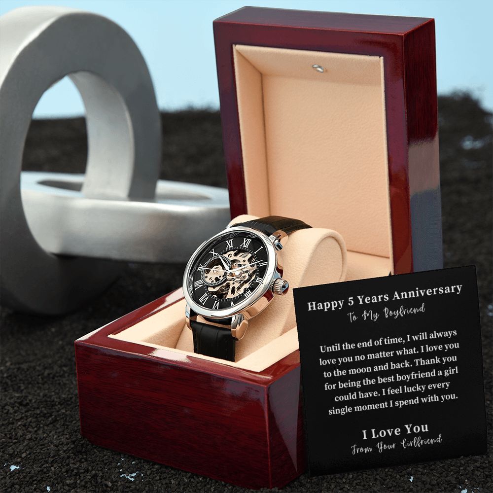 Openwork Watch Gift For Him, Christmas Gift, Luxury Watch, Personalized Message Gift