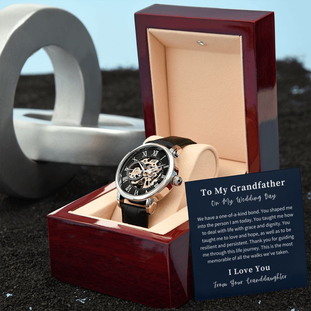 Openwork Watch Gift For Him, Christmas Gift, Luxury Watch, Personalized Message Gift