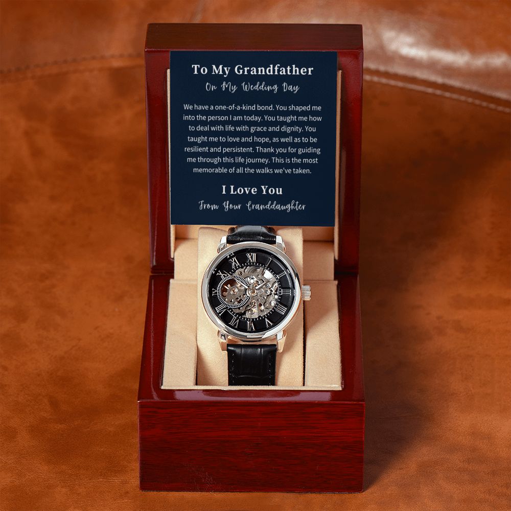 Openwork Watch Gift For Him, Christmas Gift, Luxury Watch, Personalized Message Gift