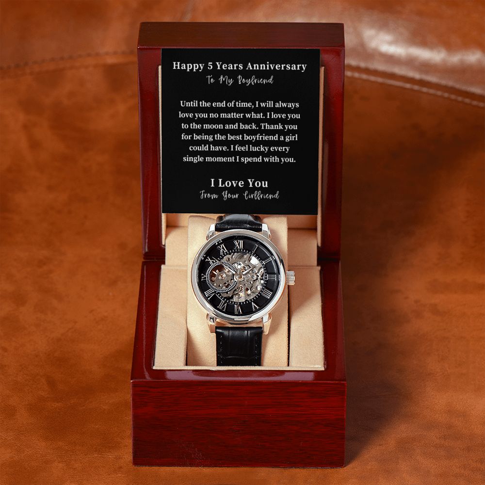 Openwork Watch Gift For Him, Christmas Gift, Luxury Watch, Personalized Message Gift