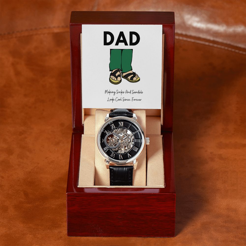 Father's Day Watch, Christmas Gift For Dad, Gift From Daughter, From Son, Message Card Watch, Openwork Watch, To My Dad Gift, Wrist Watch Gift