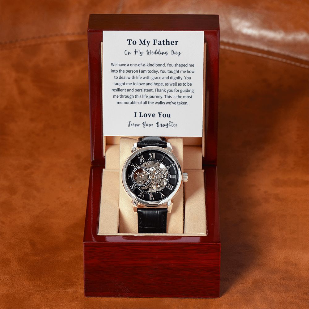 Openwork Watch Gift For Him, Christmas Gift, Luxury Watch, Personalized Message Gift