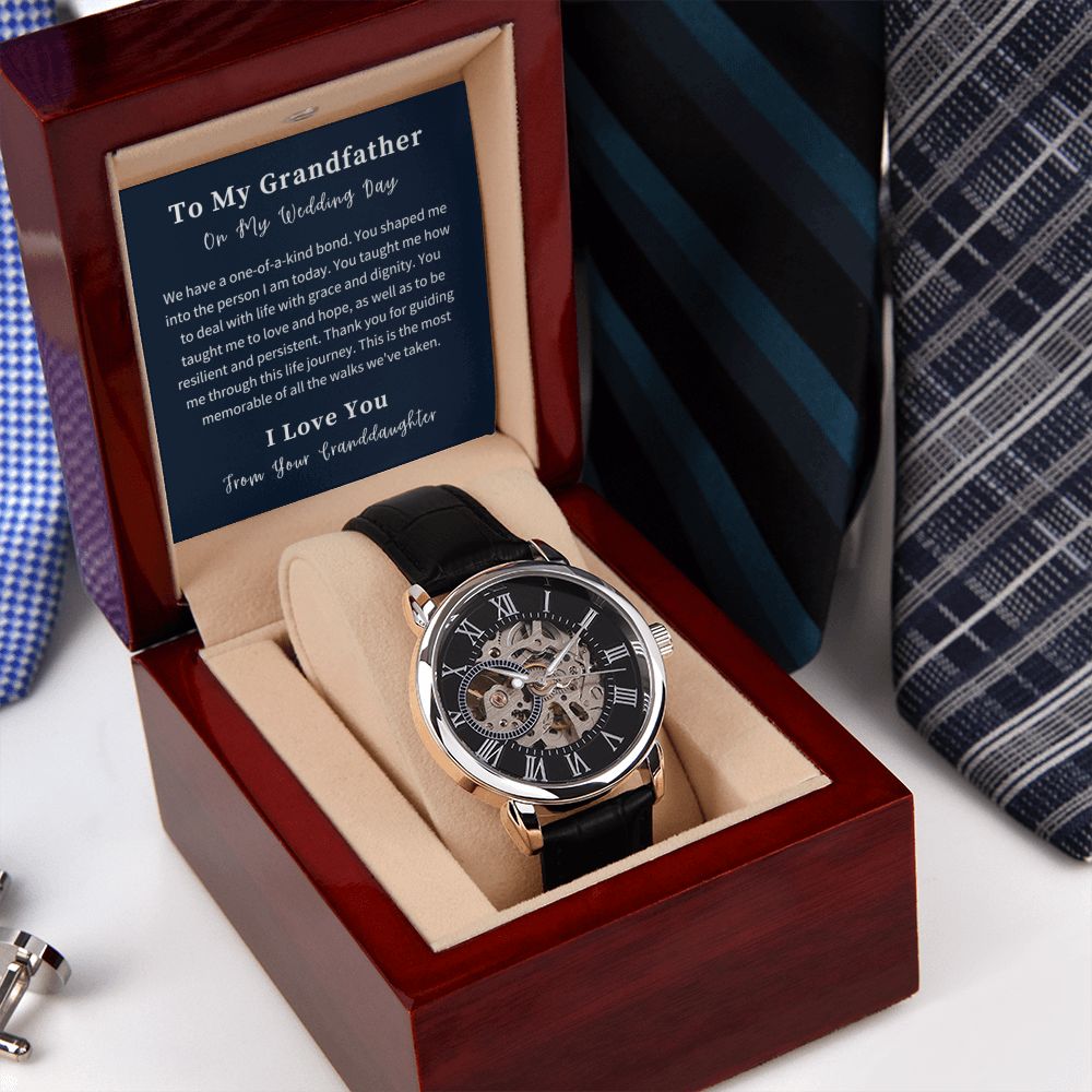 Openwork Watch Gift For Him, Christmas Gift, Luxury Watch, Personalized Message Gift