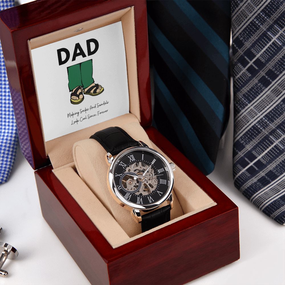 Father's Day Watch, Christmas Gift For Dad, Gift From Daughter, From Son, Message Card Watch, Openwork Watch, To My Dad Gift, Wrist Watch Gift