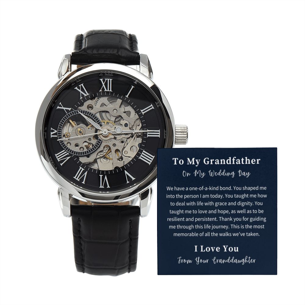 Openwork Watch Gift For Him, Christmas Gift, Luxury Watch, Personalized Message Gift