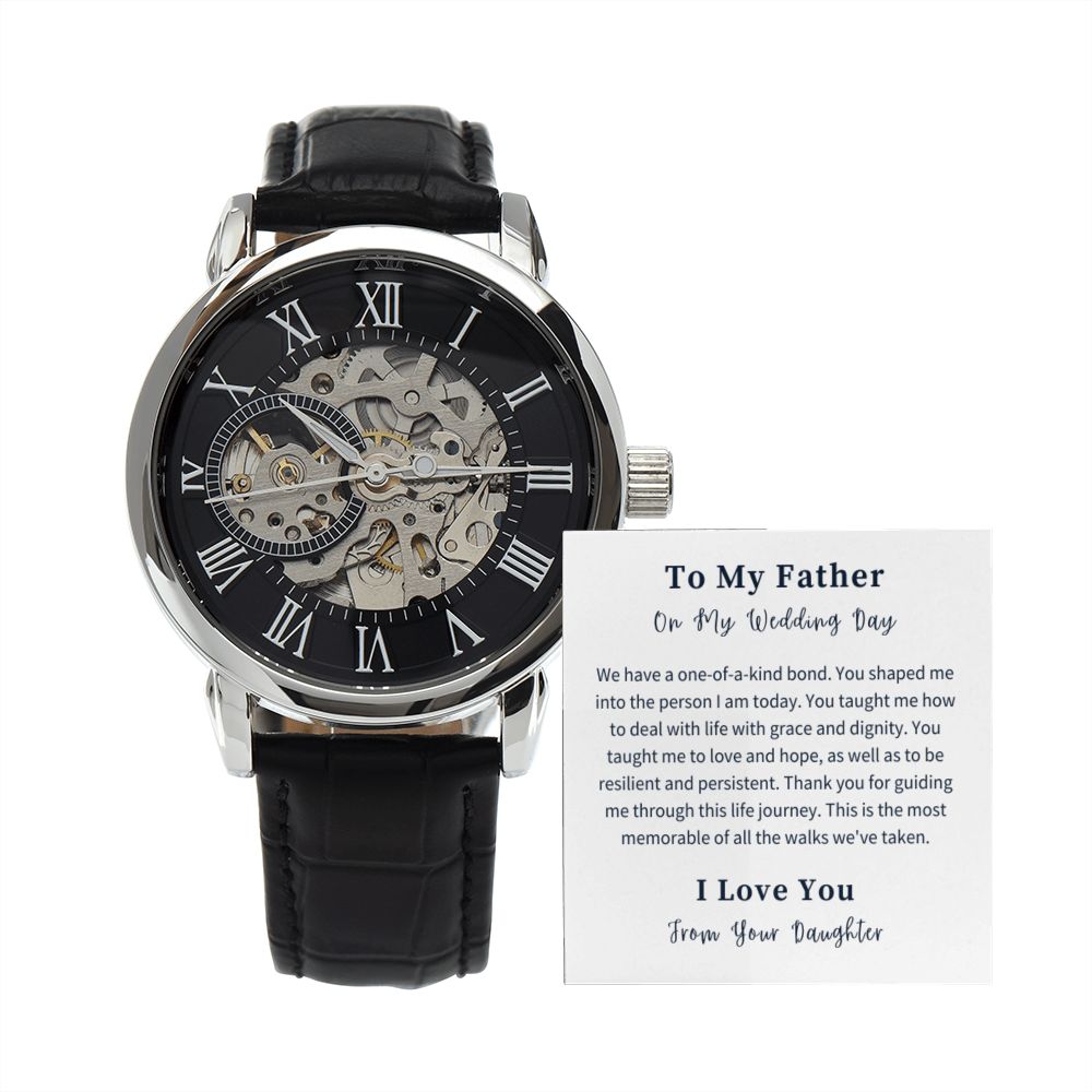 Openwork Watch Gift For Him, Christmas Gift, Luxury Watch, Personalized Message Gift