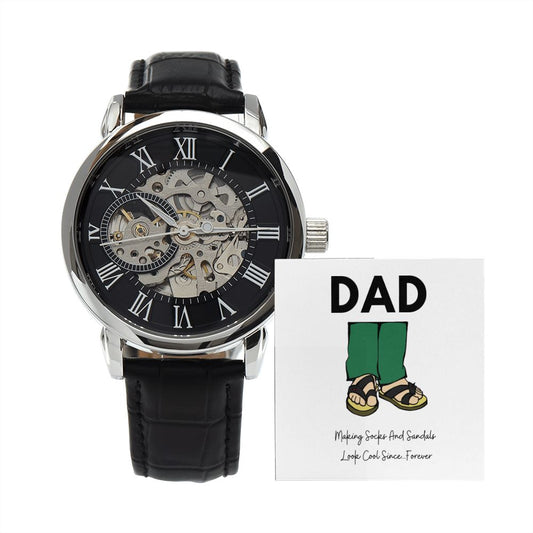 Father's Day Watch, Christmas Gift For Dad, Gift From Daughter, From Son, Message Card Watch, Openwork Watch, To My Dad Gift, Wrist Watch Gift