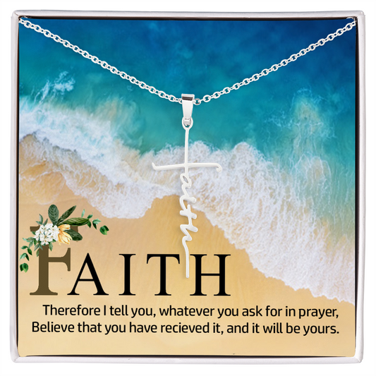 Therefor I tell you, Faith Cross Necklace, Scripture Encouragement Jewelry Gift, Motivation