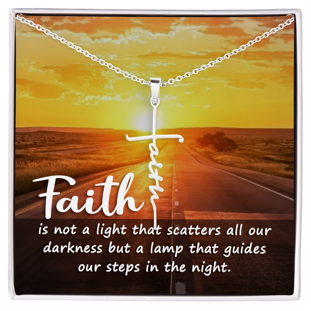 Faith is not a light, Faith Cross Necklace, Scripture Encouragement Jewelry Gift, Motivation