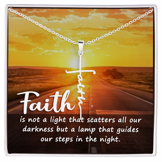 Faith is not a light, Faith Cross Necklace, Scripture Encouragement Jewelry Gift, Motivation
