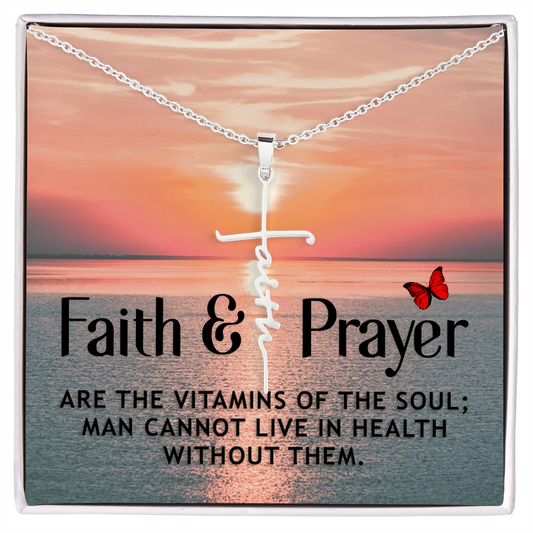 Faith and prayer, Faith Cross Necklace, Scripture Encouragement Jewelry Gift, Motivation