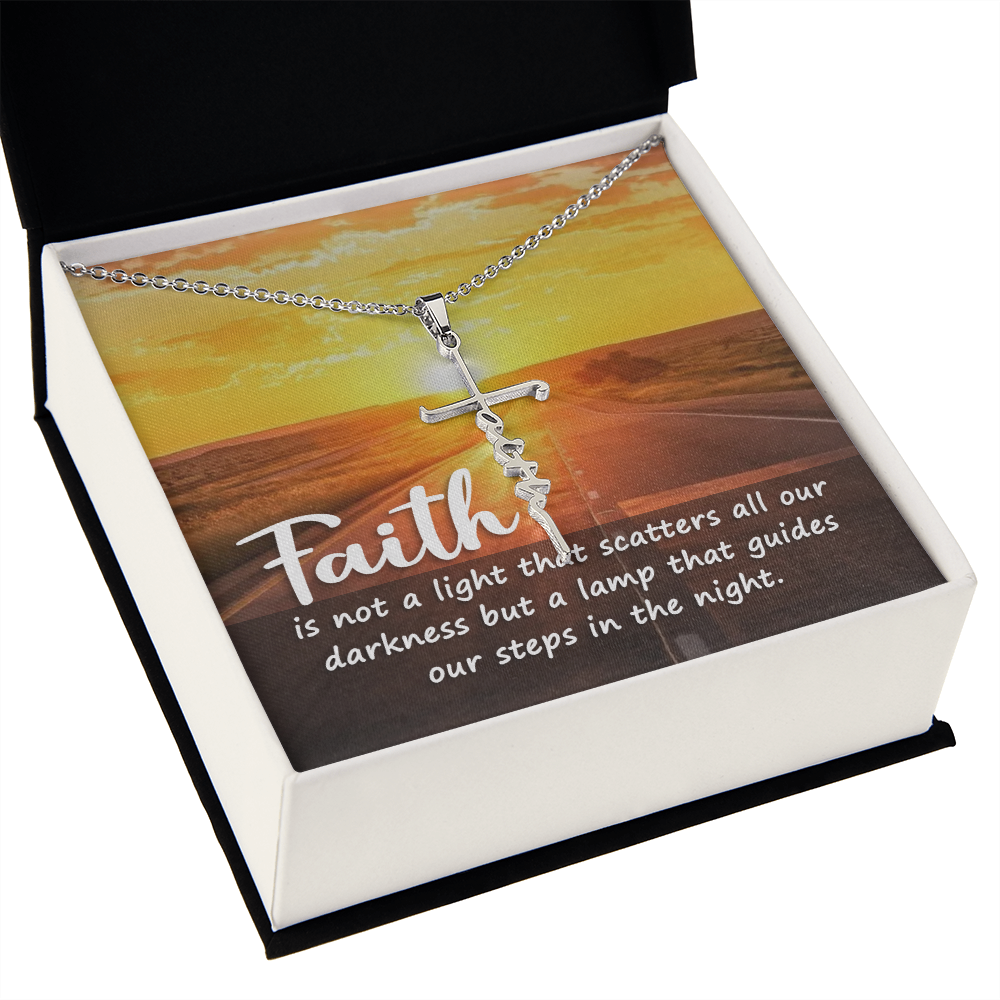 Faith is not a light, Faith Cross Necklace, Scripture Encouragement Jewelry Gift, Motivation