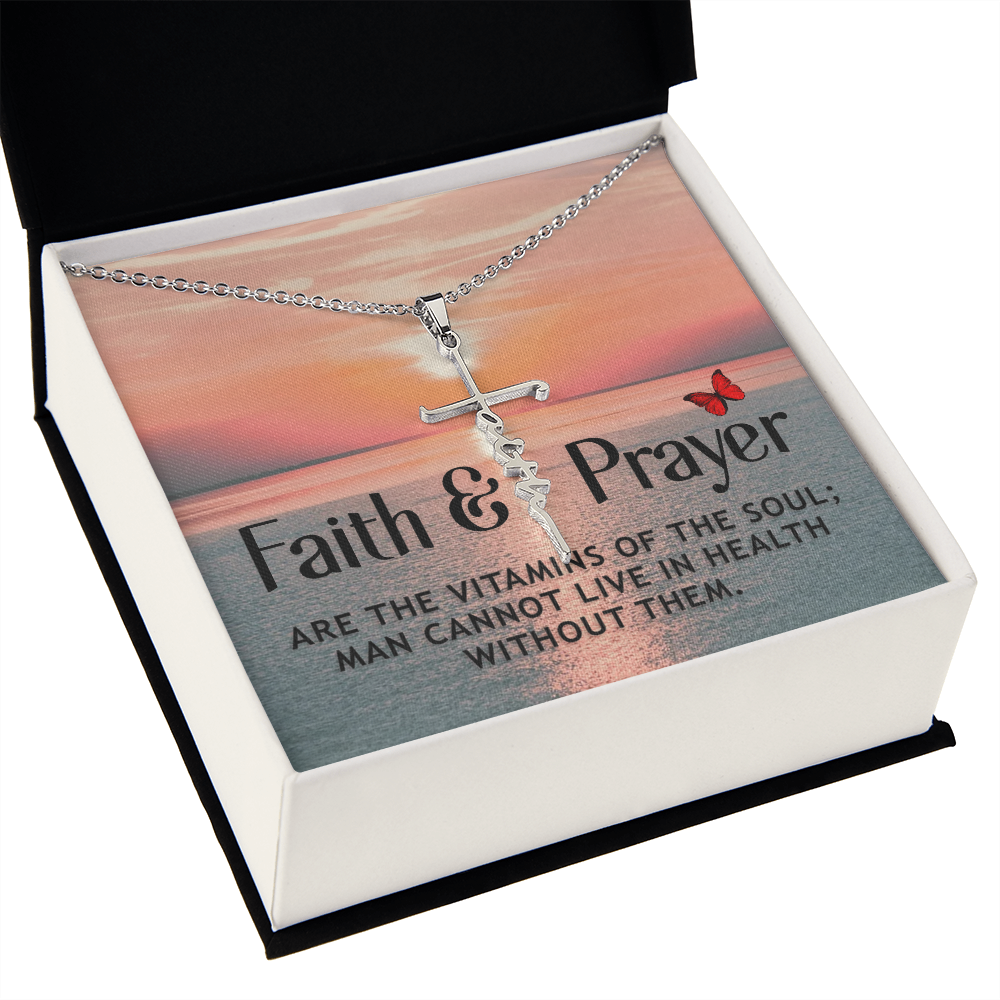 Faith and prayer, Faith Cross Necklace, Scripture Encouragement Jewelry Gift, Motivation