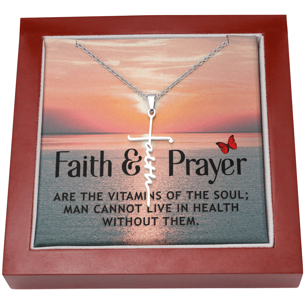 Faith and prayer, Faith Cross Necklace, Scripture Encouragement Jewelry Gift, Motivation