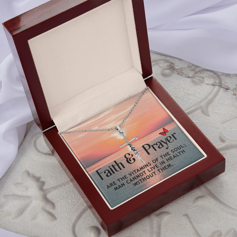 Faith and prayer, Faith Cross Necklace, Scripture Encouragement Jewelry Gift, Motivation