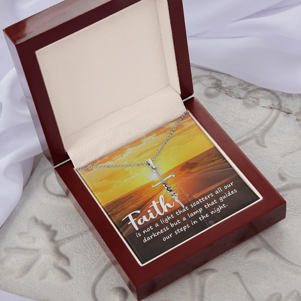 Faith is not a light, Faith Cross Necklace, Scripture Encouragement Jewelry Gift, Motivation