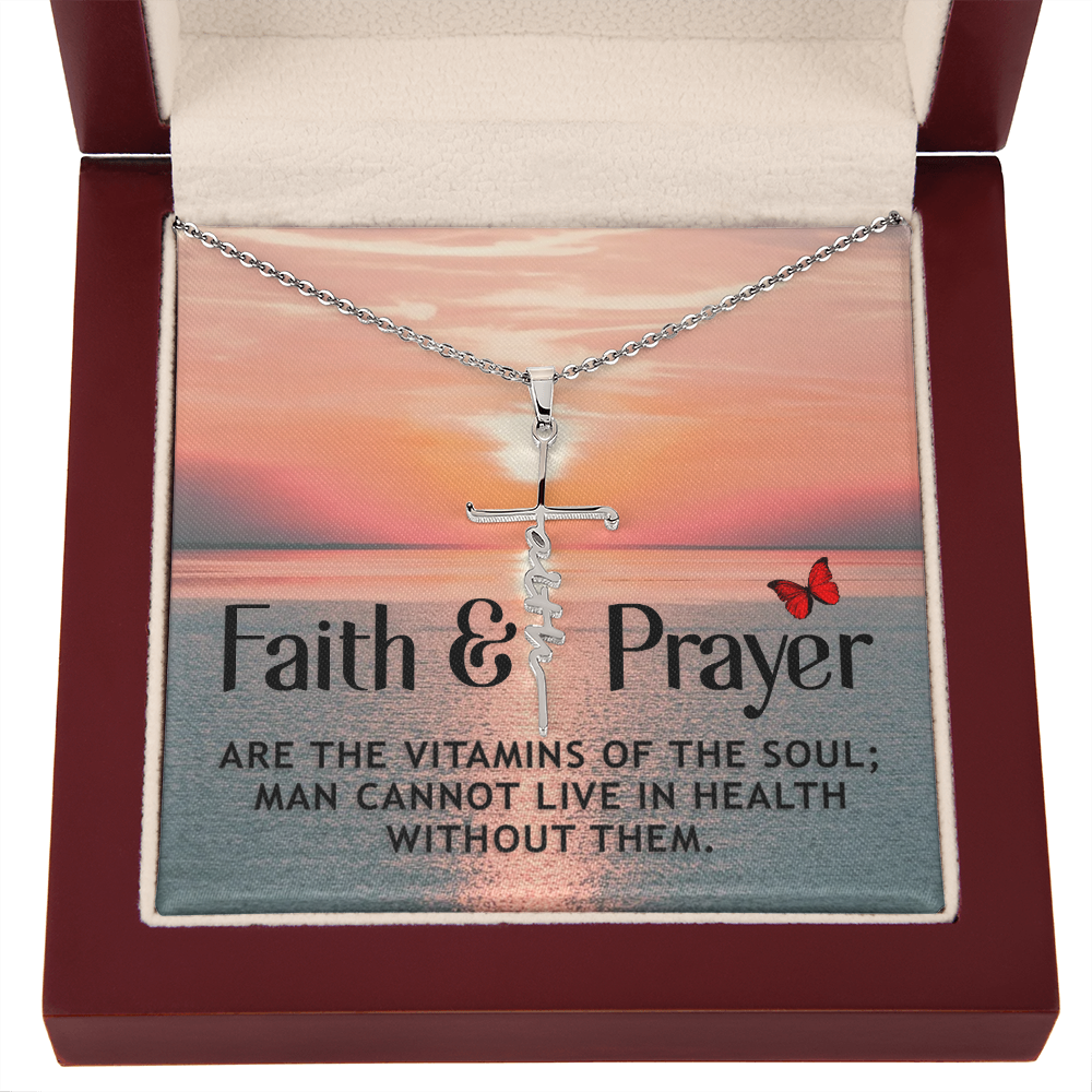 Faith and prayer, Faith Cross Necklace, Scripture Encouragement Jewelry Gift, Motivation