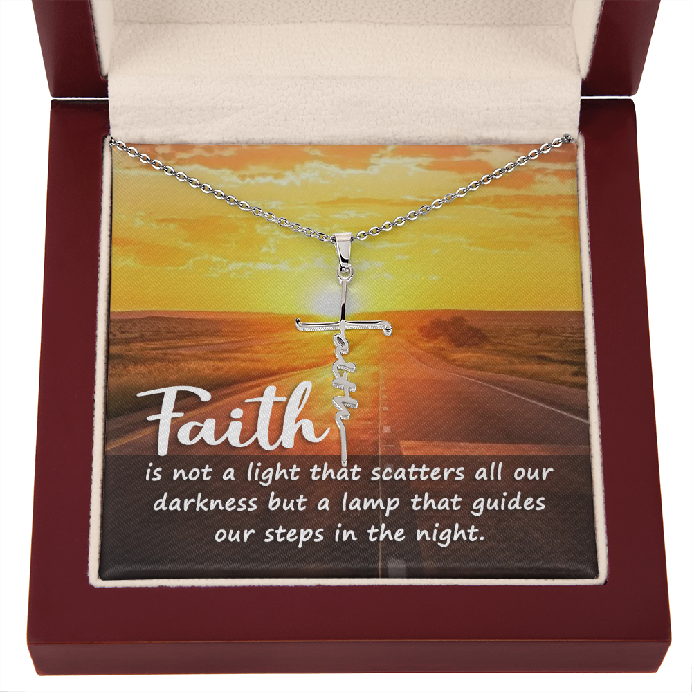 Faith is not a light, Faith Cross Necklace, Scripture Encouragement Jewelry Gift, Motivation