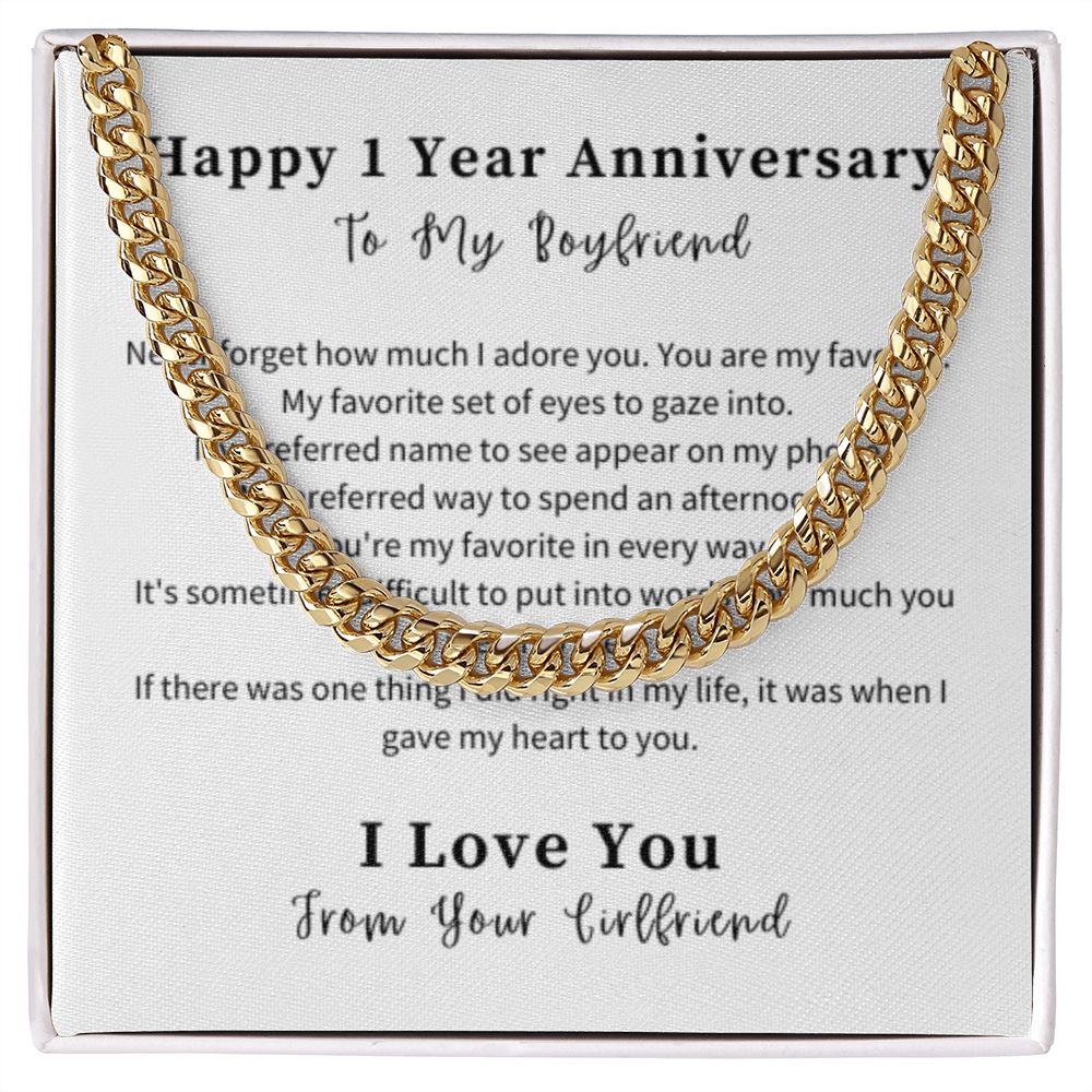 Cuban Link Chain Necklace Gift For Him, Birthday Gift For Him, Christmas Gift Jewelry For Him