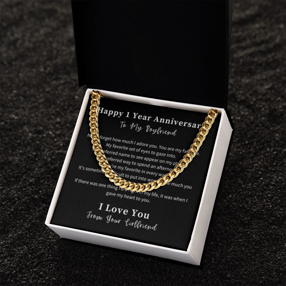 Cuban Link Chain Necklace Gift For Him, Birthday Gift For Him, Christmas Gift Jewelry For Him