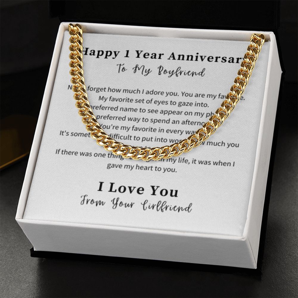 Cuban Link Chain Necklace Gift For Him, Birthday Gift For Him, Christmas Gift Jewelry For Him