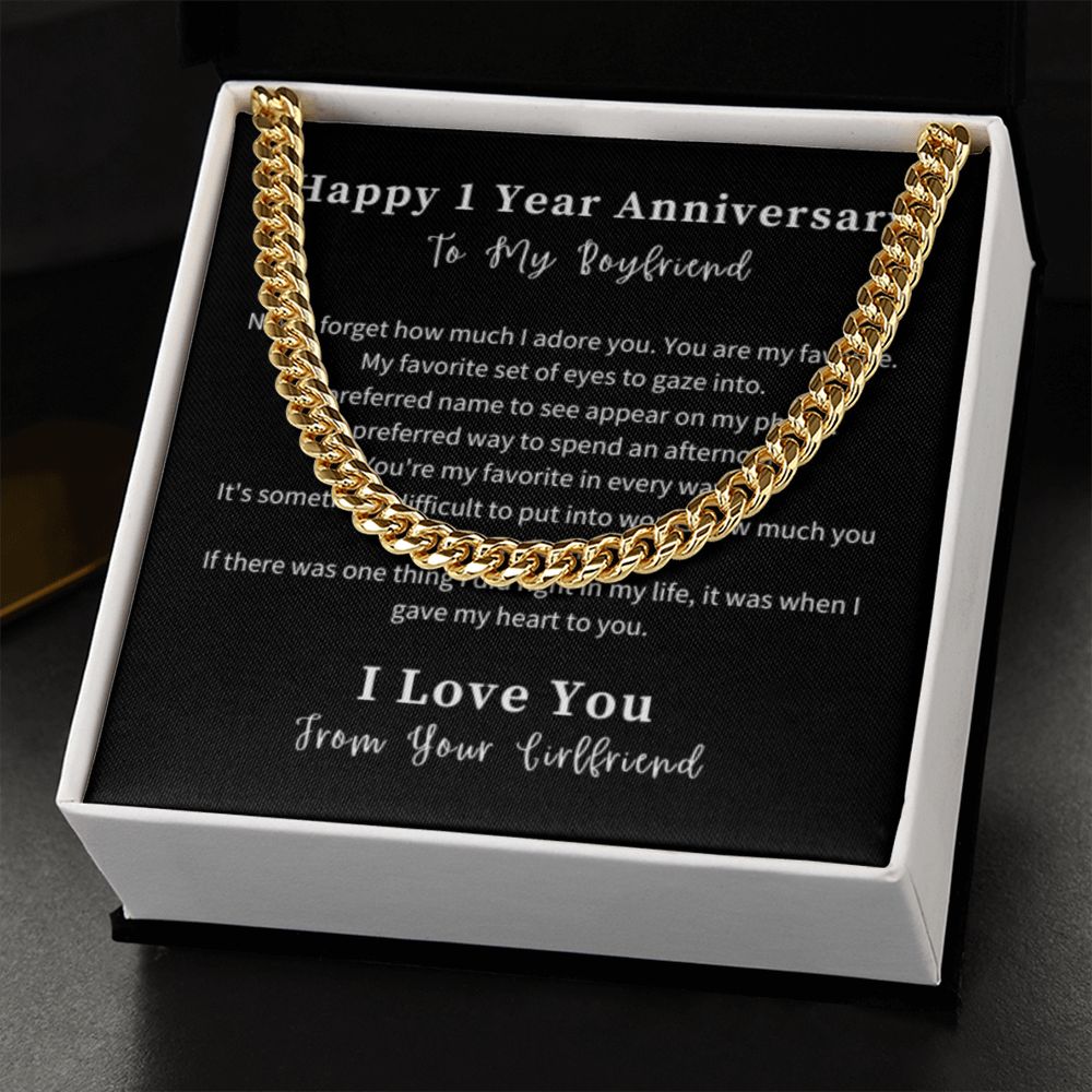 Cuban Link Chain Necklace Gift For Him, Birthday Gift For Him, Christmas Gift Jewelry For Him