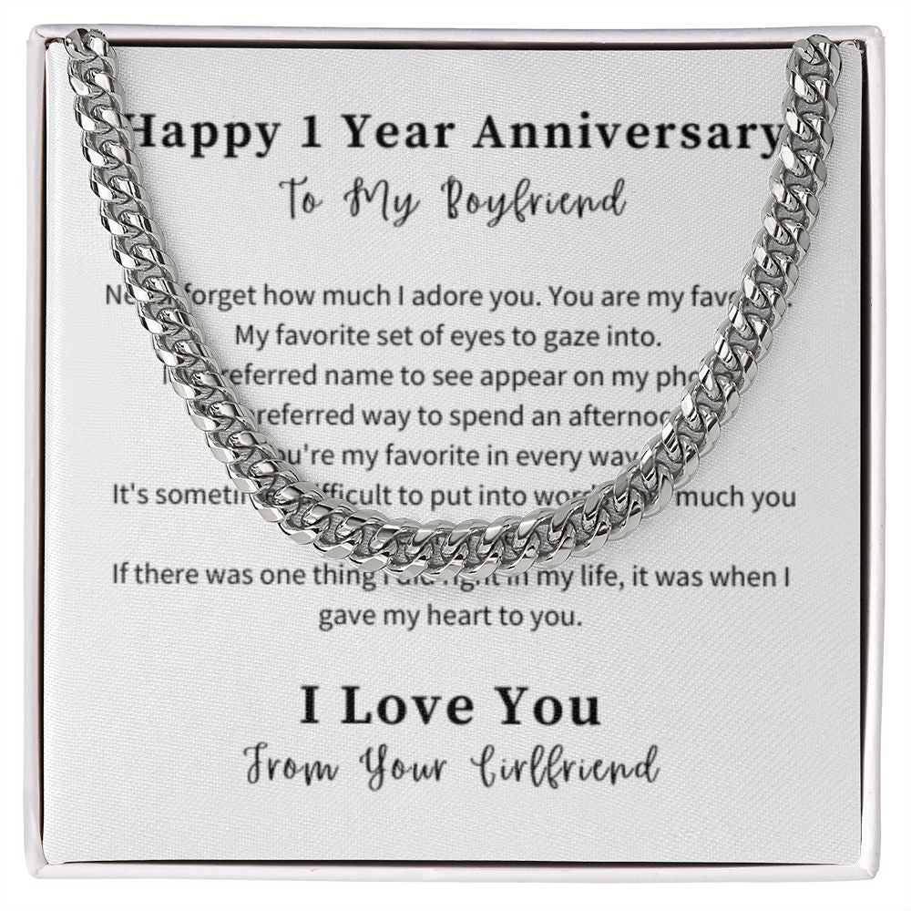 Cuban Link Chain Necklace Gift For Him, Birthday Gift For Him, Christmas Gift Jewelry For Him