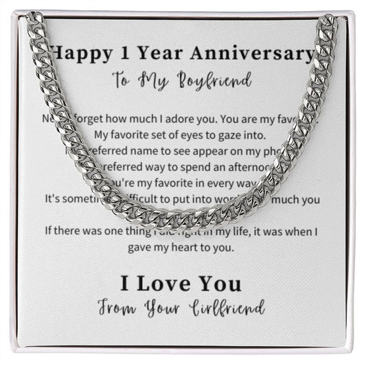 Cuban Link Chain Necklace Gift For Him, Birthday Gift For Him, Christmas Gift Jewelry For Him