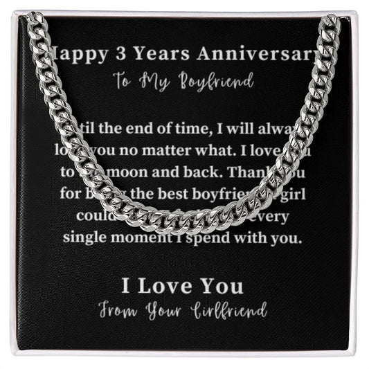 Cuban Link Chain Necklace Gift For Him, Birthday Gift For Him, Christmas Gift Jewelry For Him