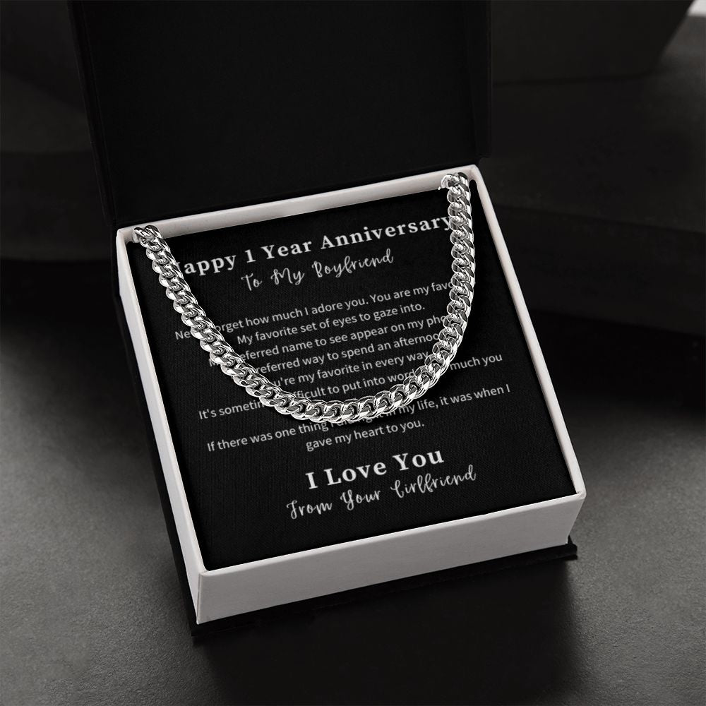 Cuban Link Chain Necklace Gift For Him, Birthday Gift For Him, Christmas Gift Jewelry For Him