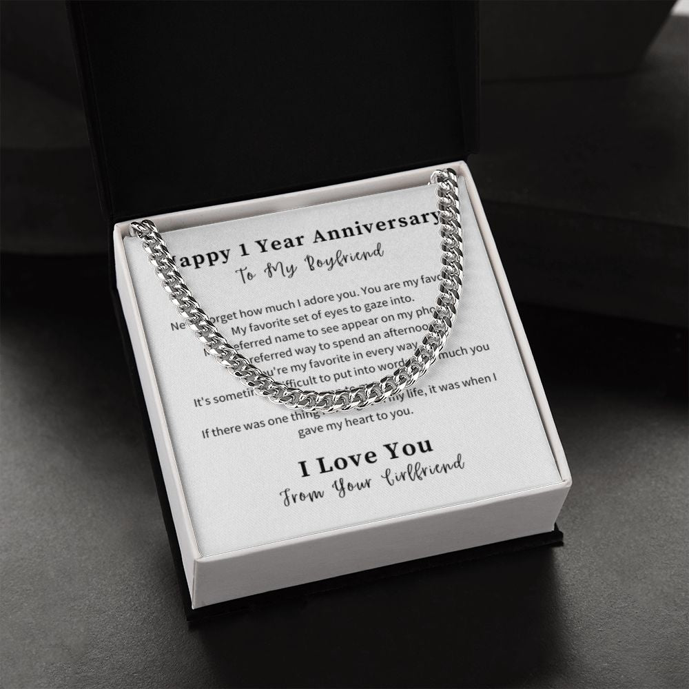 Cuban Link Chain Necklace Gift For Him, Birthday Gift For Him, Christmas Gift Jewelry For Him