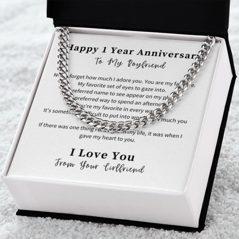 Cuban Link Chain Necklace Gift For Him, Birthday Gift For Him, Christmas Gift Jewelry For Him