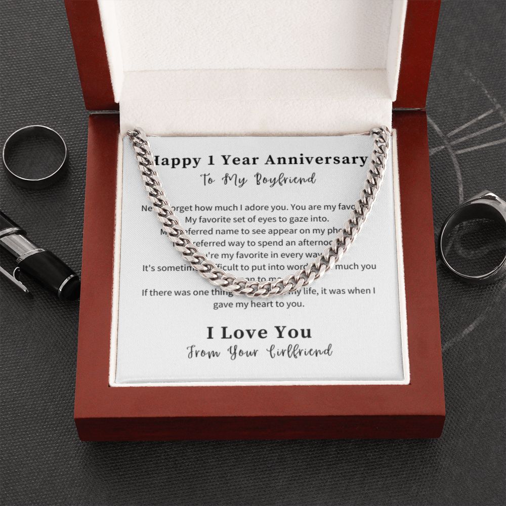Cuban Link Chain Necklace Gift For Him, Birthday Gift For Him, Christmas Gift Jewelry For Him
