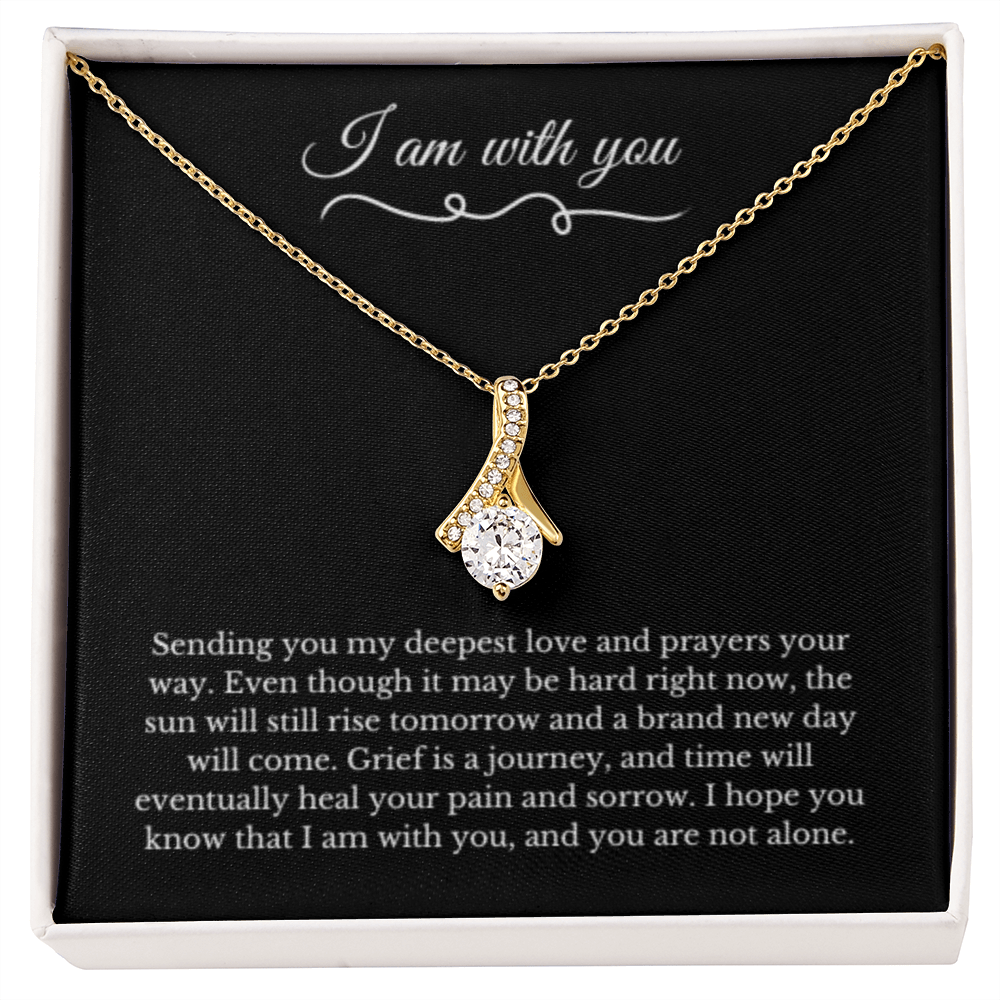 Ribbon Necklace, Dealing with Loss Gift, I am with you, Grief, Thinking of you, Bereavement Jewelry, Sympathy, Loss of Loved One Necklace, Sympathy Necklace