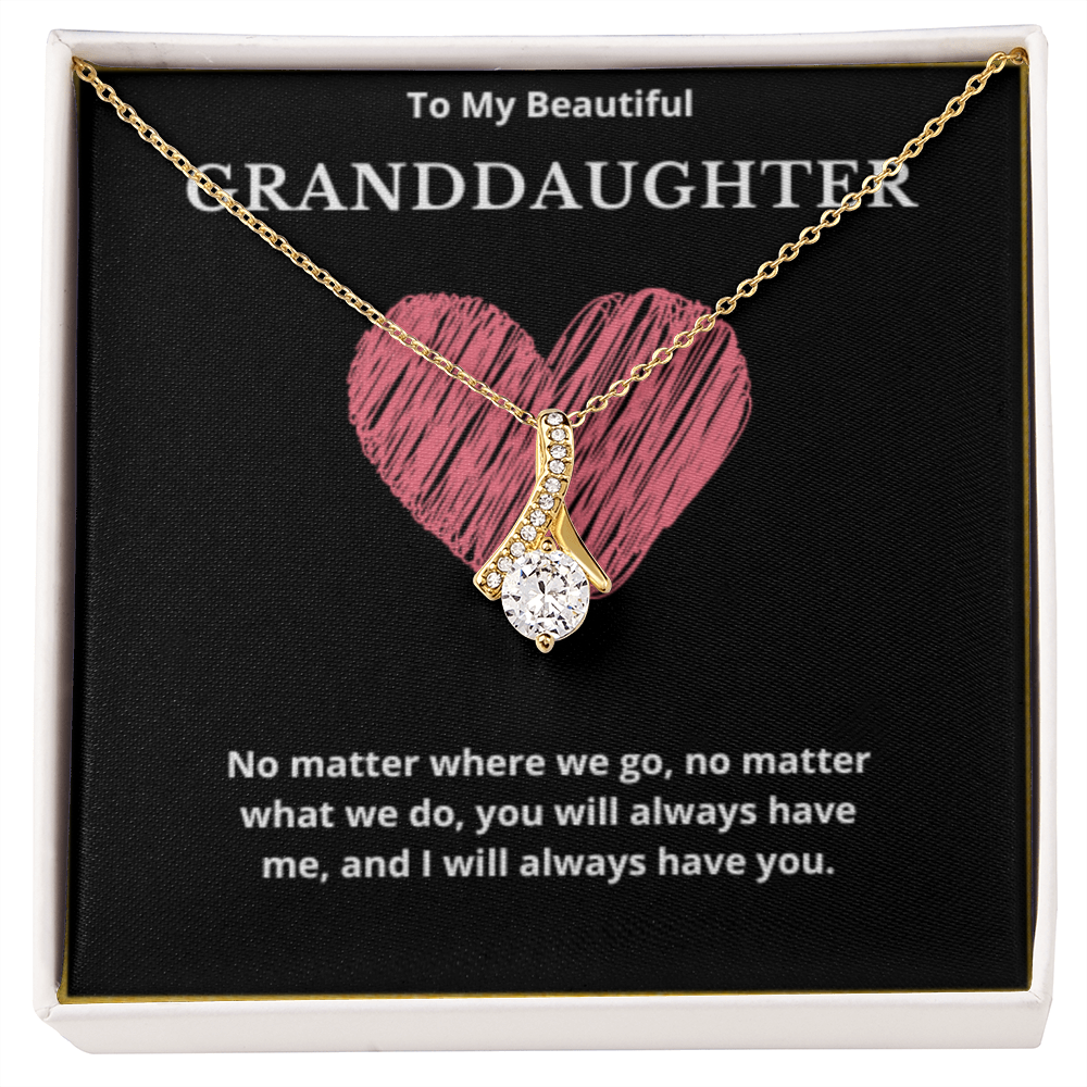 To Granddaughter Ribbon Necklace, Present For Granddaughter Birthday/Christmas Gifts For Granddaughter Necklace Granddaughter Jewelry Granddaughter Wedding Day