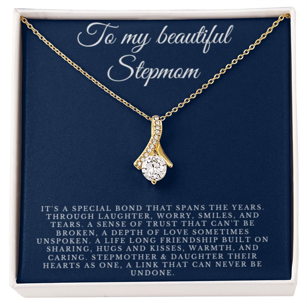 To Stepmom, Happy Birthday Gift, Stepmom Birthday Jewelry, BD Necklace Gift, Stepmother Thoughtful Gift, Message Card, Christmas Jewelry, Christmas Gift For Her
