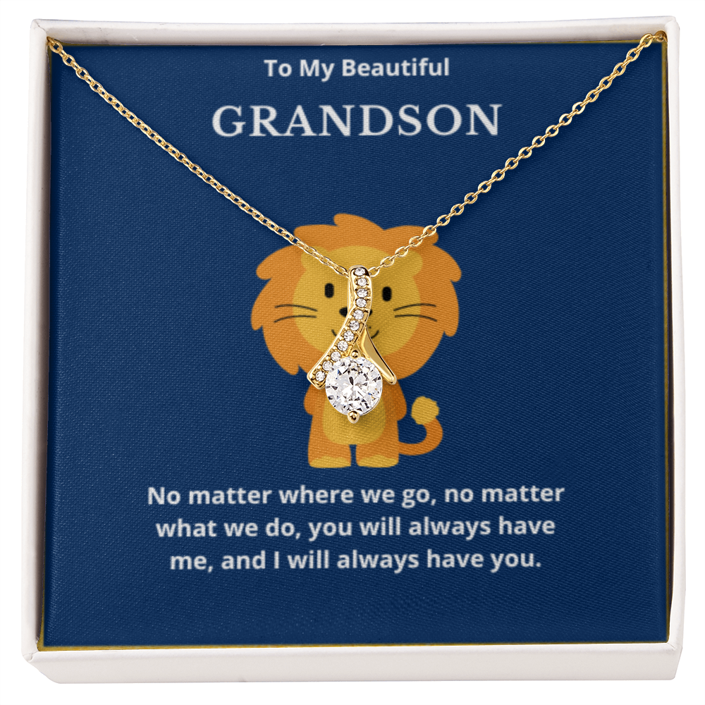 To Grandson Interlocked Hearts Necklace, Present For Grandson Birthday/Christmas Gifts For Grandson Necklace Grandson Jewelry