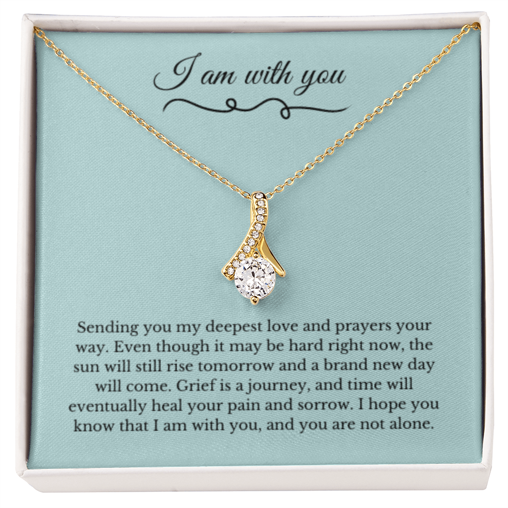 Ribbon Necklace, Dealing with Loss Gift, I am with you, Grief, Thinking of you, Bereavement Jewelry, Sympathy, Loss of Loved One Necklace, Sympathy Necklace
