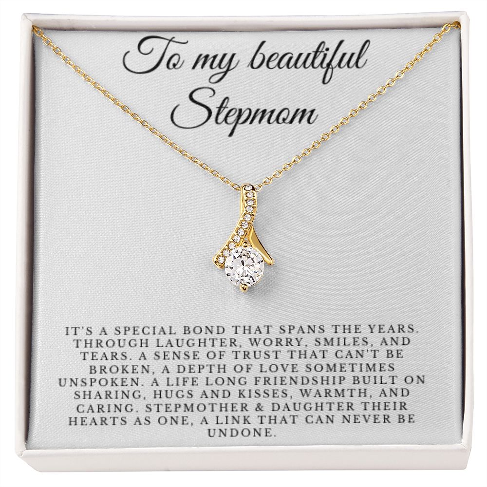 To Stepmom, Happy Birthday Gift, Stepmom Birthday Jewelry, BD Necklace Gift, Stepmother Thoughtful Gift, Message Card, Christmas Jewelry
