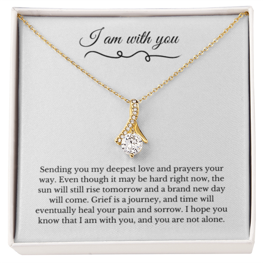 Ribbon Necklace, Dealing with Loss Gift, I am with you, Grief, Thinking of you, Bereavement Jewelry, Sympathy, Loss of Loved One Necklace, Sympathy Necklace