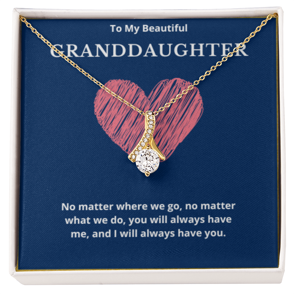 To Granddaughter Ribbon Necklace, Present For Granddaughter Birthday/Christmas Gifts For Granddaughter Necklace Granddaughter Jewelry Granddaughter Wedding Day