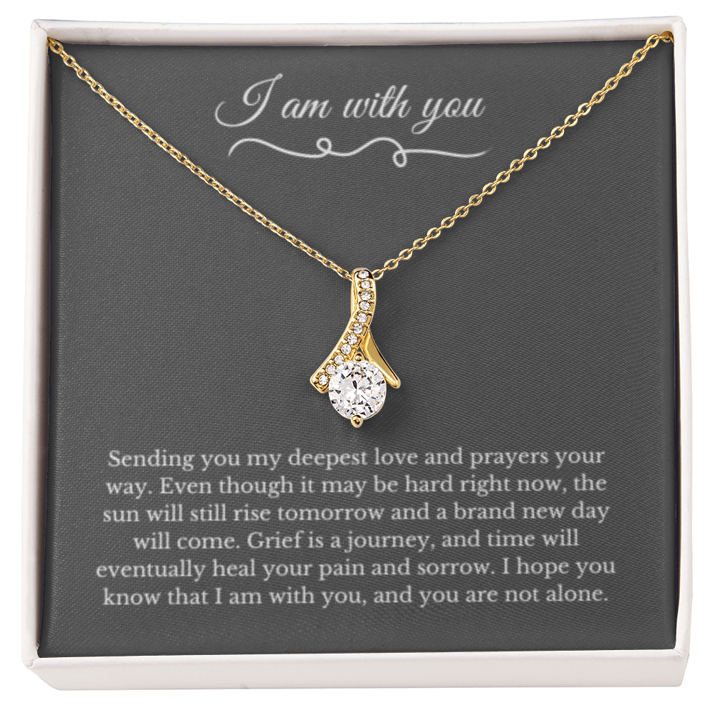 Ribbon Necklace, Dealing with Loss Gift, I am with you, Grief, Thinking of you, Bereavement Jewelry, Sympathy, Loss of Loved One Necklace, Sympathy Necklace